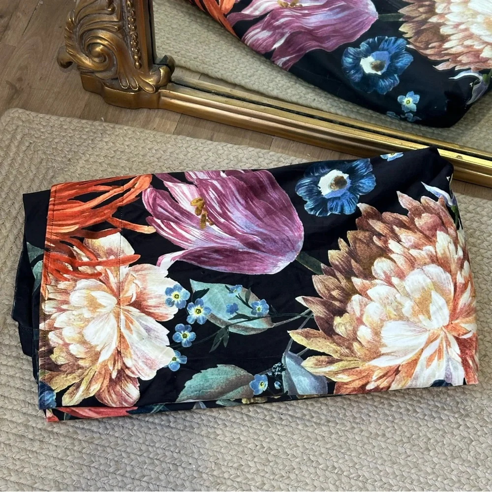Anthropologie Jadie Floral Velvet Curtain Panel